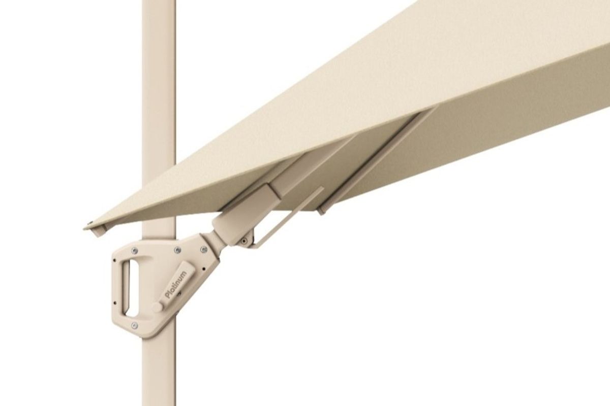 Platinum Challenger T2 Premium hengeparasoll 300x300 cm m/Ceramica fot - champagne/sandstone