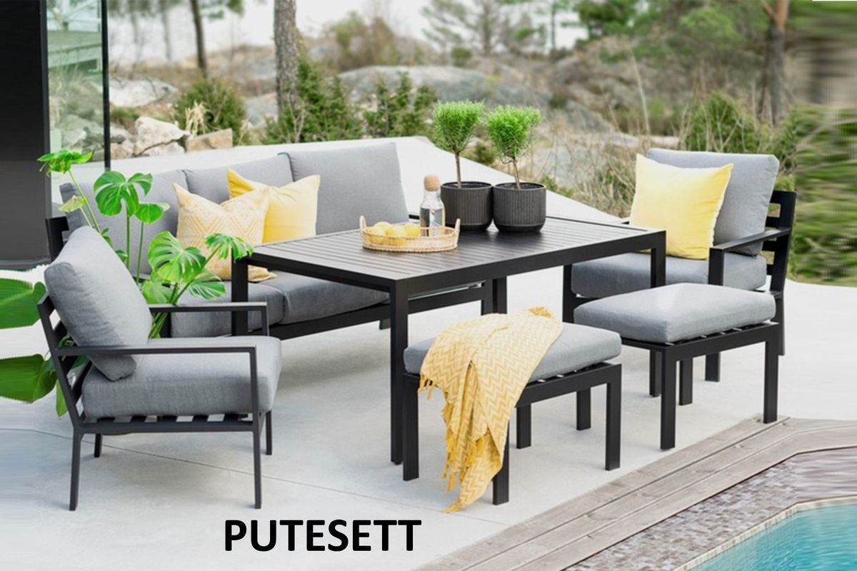 Emma putesett 3+1+1 - design Harmonigrå, 12 puter