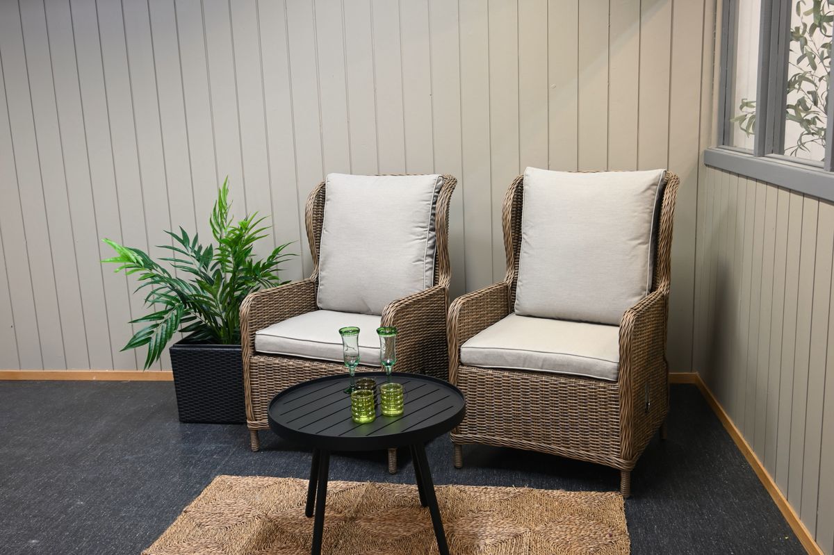 Support H putesett til hvilestolsett - design Lys kalkbeige, 4 puter 