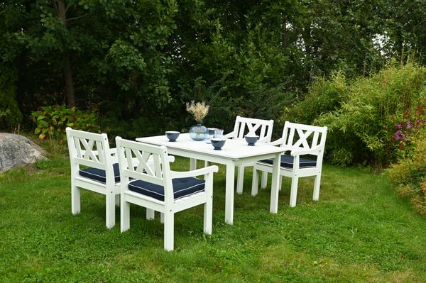 Hovedbilde Lakkøy sett 4 stoler+spisebord - hvit