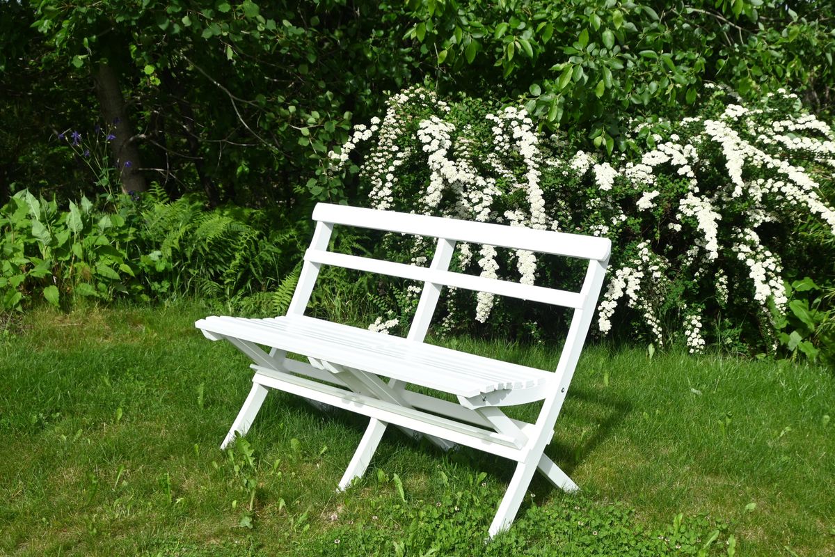 Torpet sett klappbenk+bord - hvit