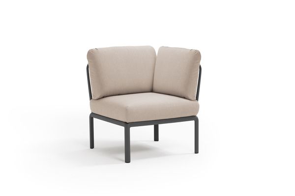 Hovedbilde Nardi Komodo hjørnemodul m/puter - antrasittgrå/canvasbeige