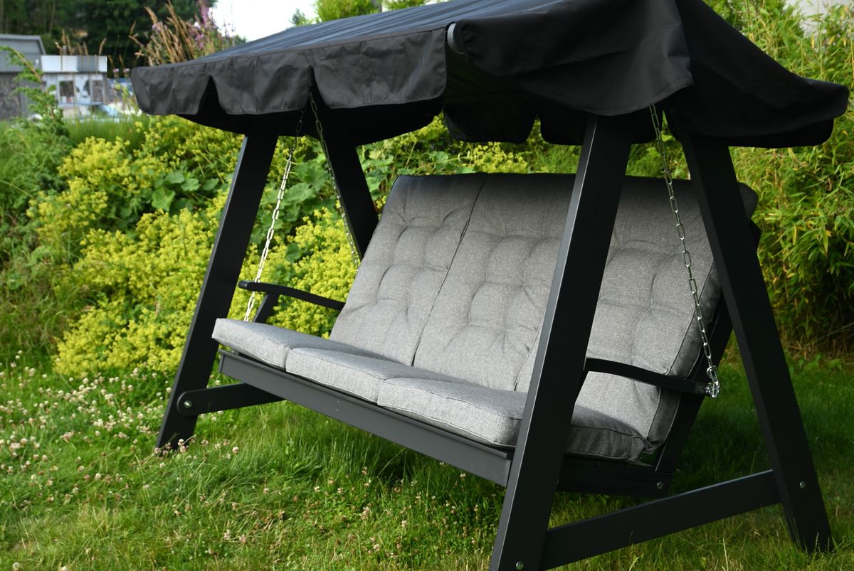 Dalom hammock med tak - orkangrå/sort tak