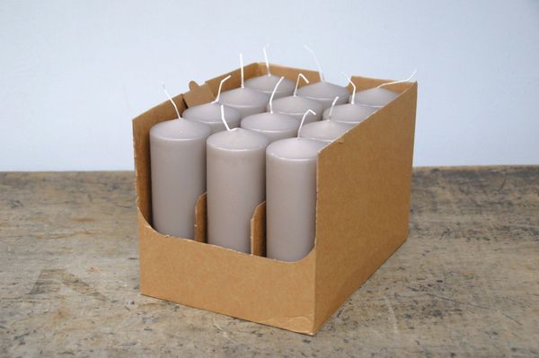 Hovedbilde Enjoy kubbelys Ø6xH18 cm - lin, 12 stk