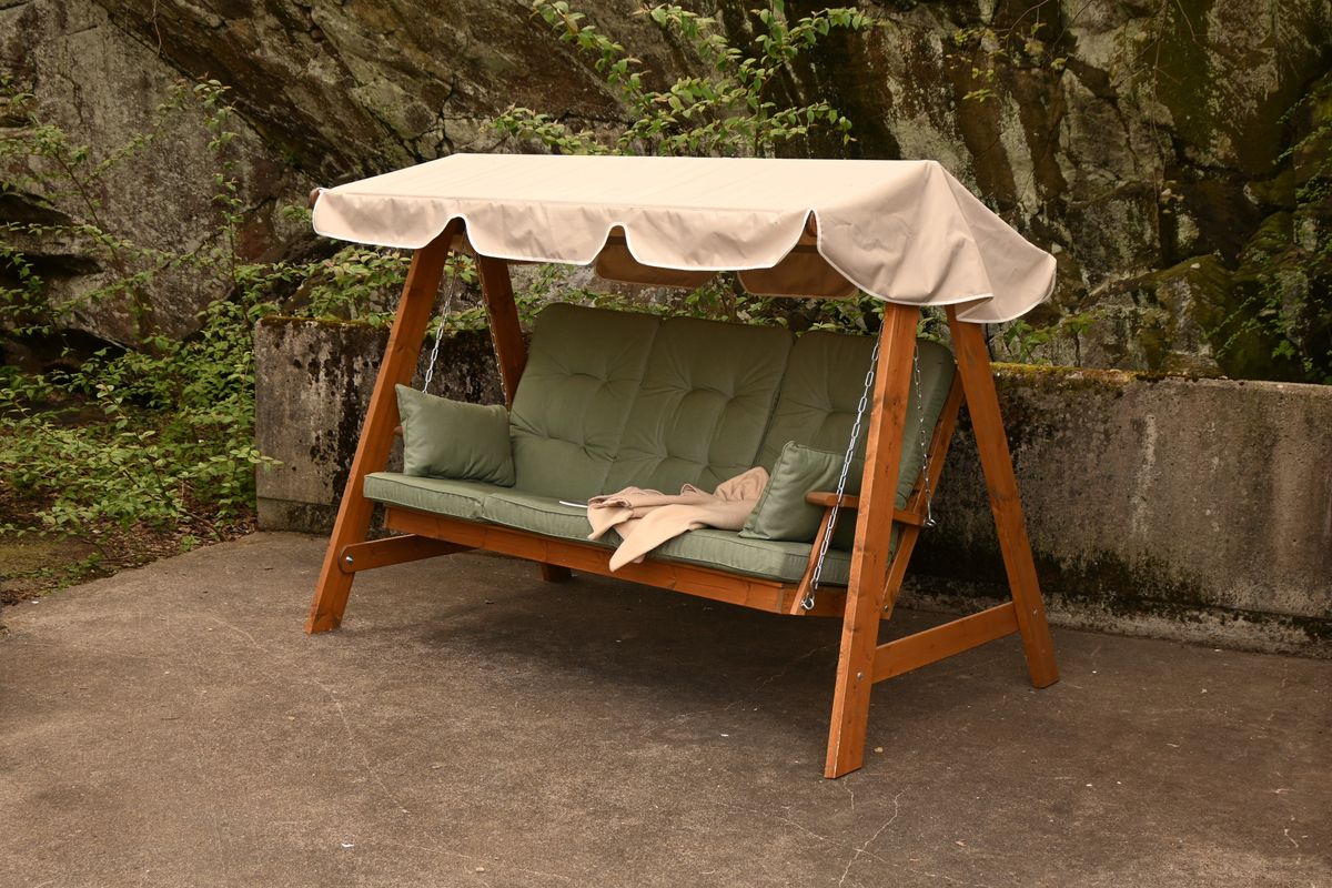 Dalom hammock med tak - kanel/jutebeige tak