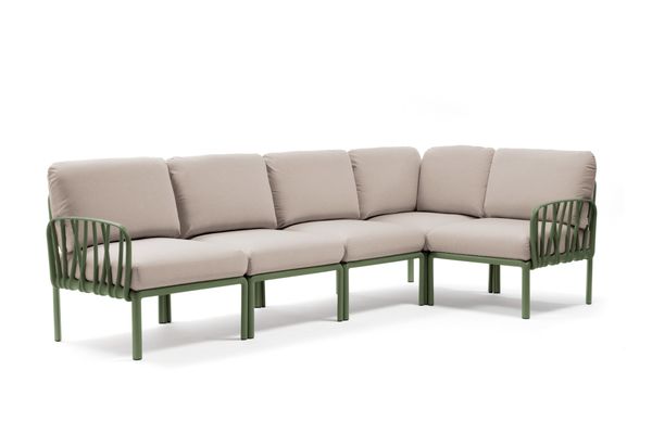 Hovedbilde Nardi Komodo 5 hjørnesofa m/puter - agavegrønn/canvasbeige