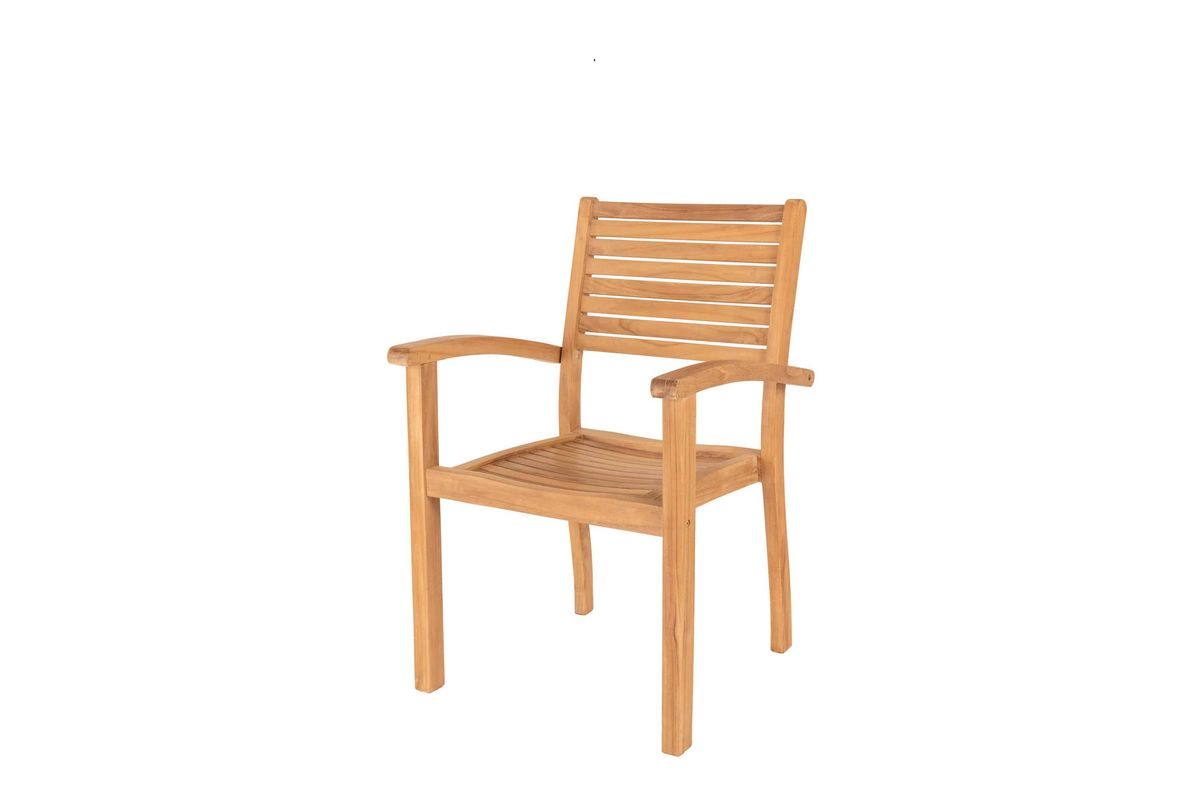 Fredrikshavn sett 4 stabelbare stoler+bord 120x70 cm - teak
