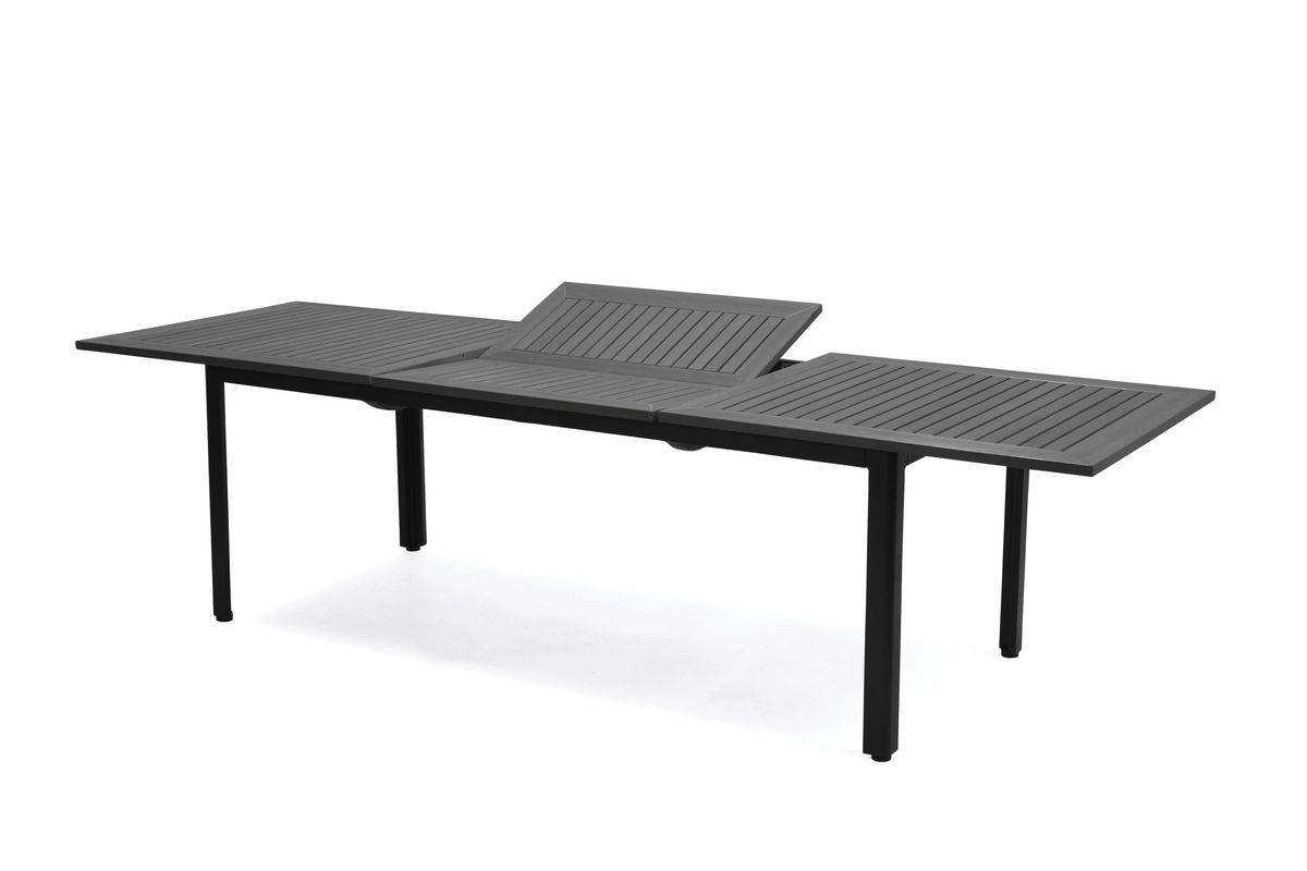 Nydala XL Butterfly uttrekksbord 200/280x90 cm - sort/skifergrå