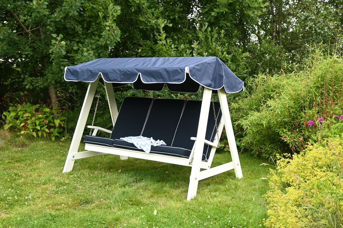 Dalom hammock med tak - hvit/Navy tak