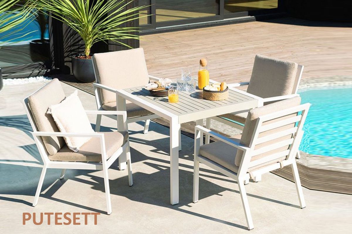 Messi 52 putesett til 4 stoler - design Lys gråbeige, 8 puter 