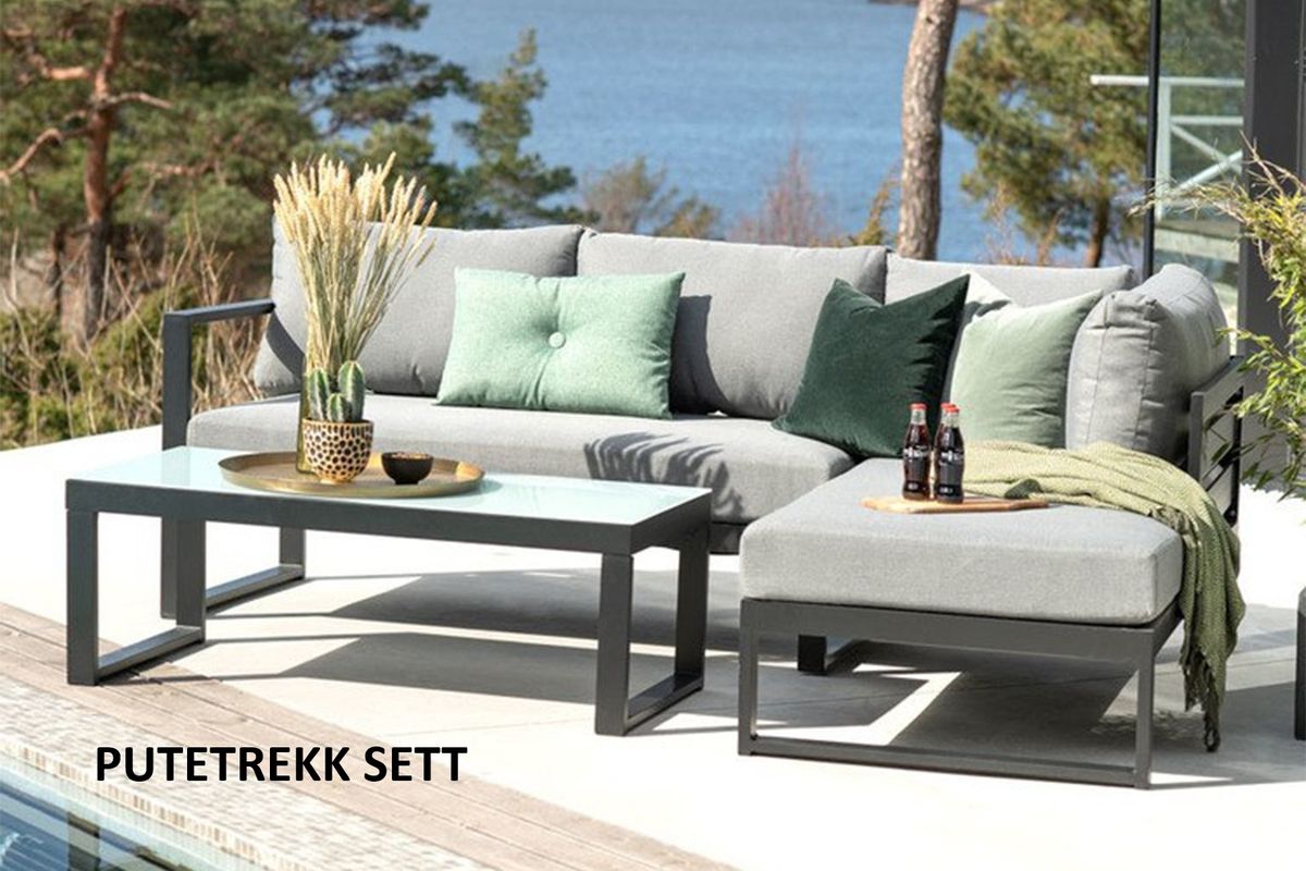  Vegas putetrekk sett til hjørnesofa - design Harmonigrå, 6 putetrekk