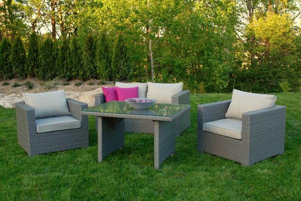 Hovedbilde Cube 2+1+1 sett m/puter+bord - gråmelert/strandgrå