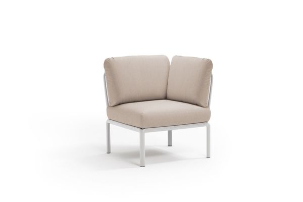 Hovedbilde Nardi Komodo hjørnemodul m/puter - hvit/canvasbeige