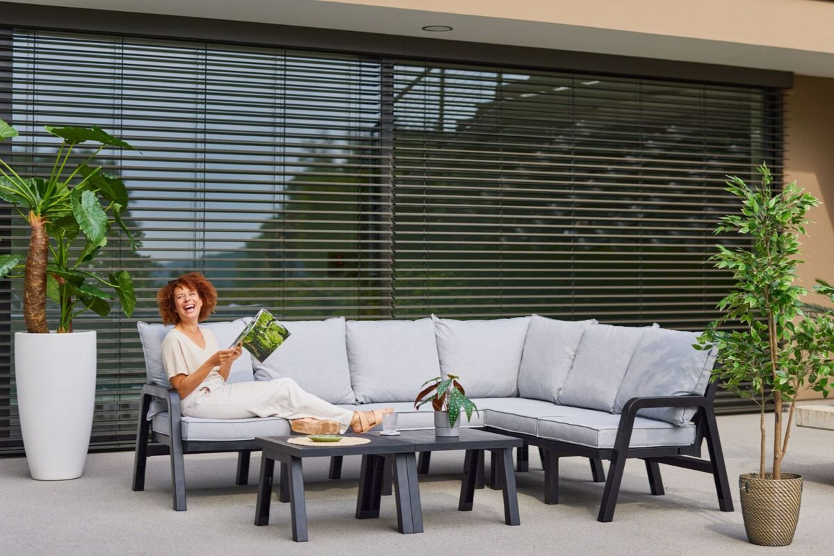 Support 60 putesett for hjørnesofa - design Skygrå, 13 puter