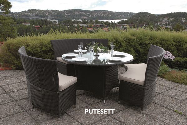 Hovedbilde Support M putesett til buet spisesofa - linebeige, 3 puter