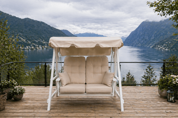 Hovedbilde Mellby Duo hammock m/tak - hvit/beige