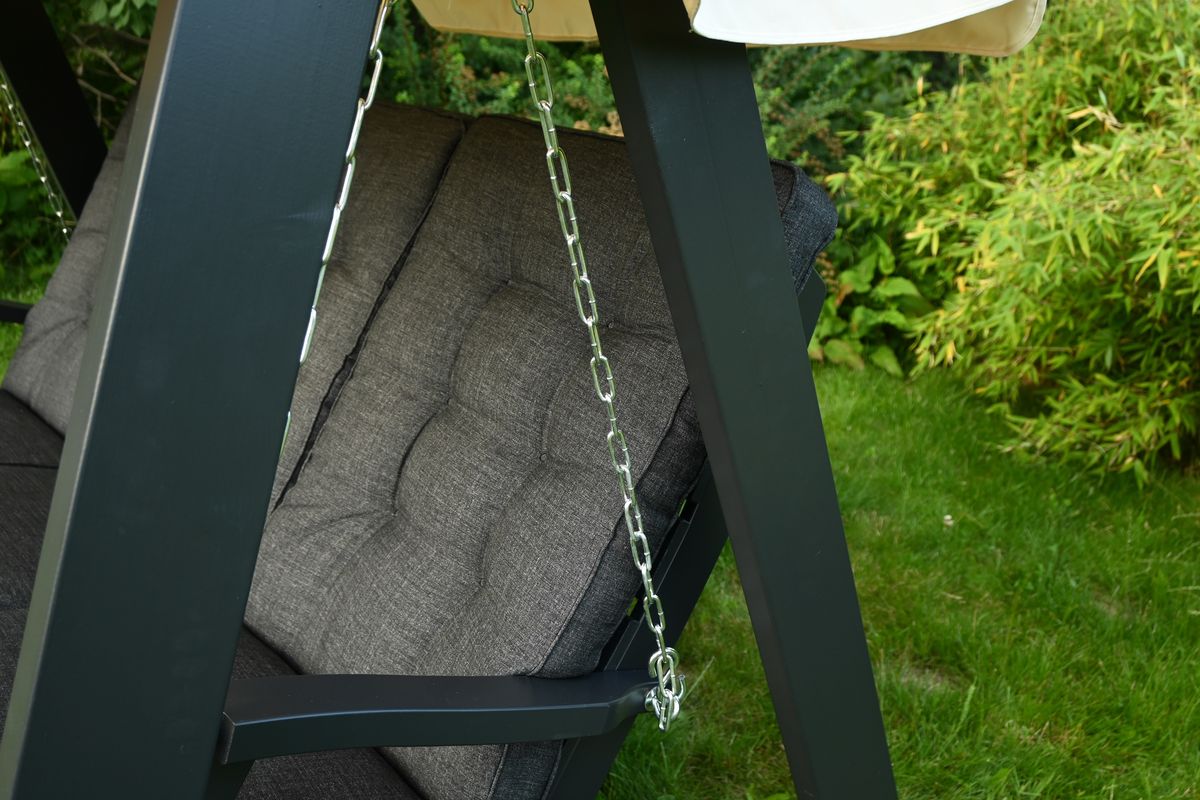 Dalom hammock med tak - orkangrå/jutebeige tak 