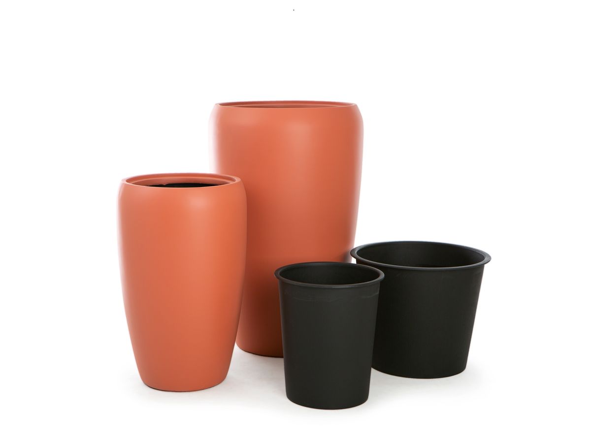 Milano blomsterpotter sett - matt terracotta, 2 stk