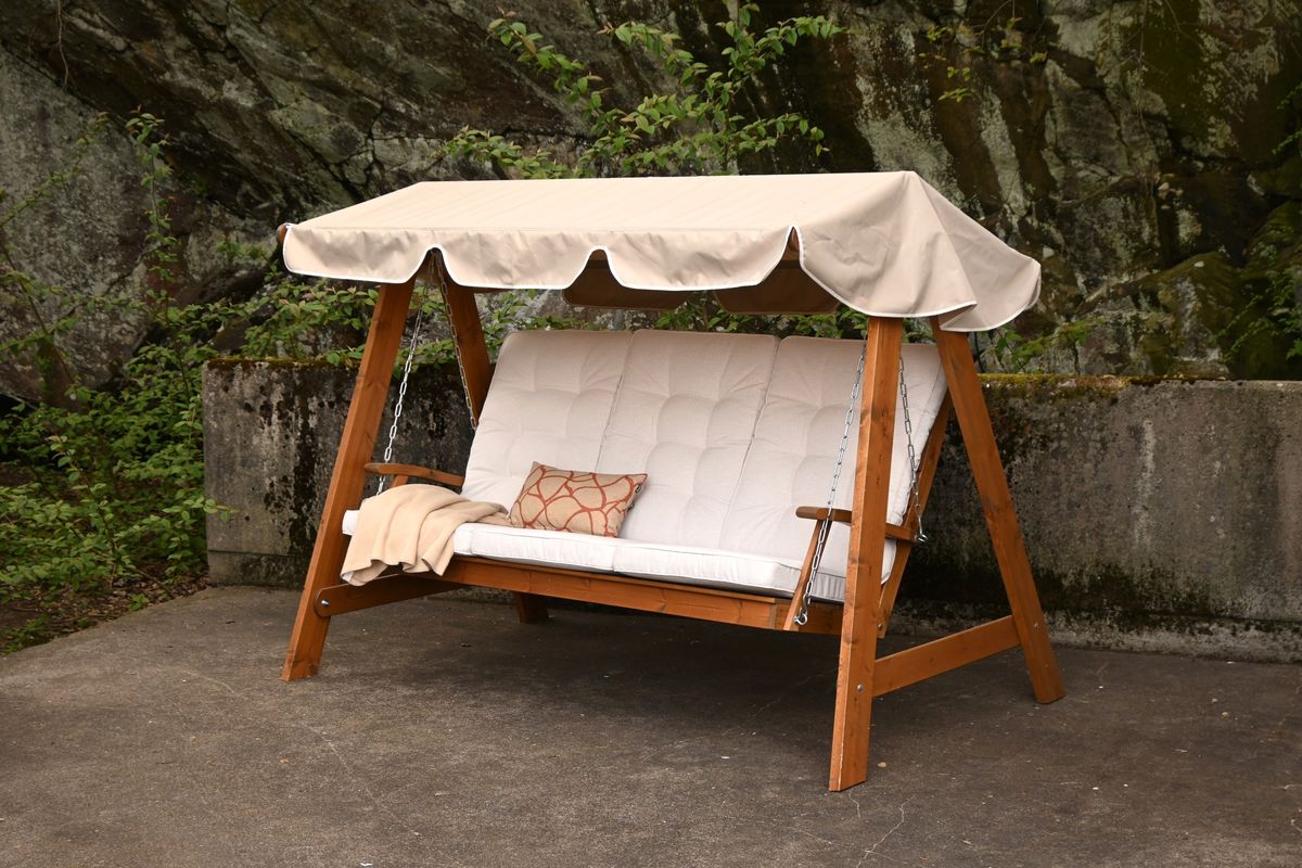 Texas Høy pute til tremøbler - design Perlemorsbeige 