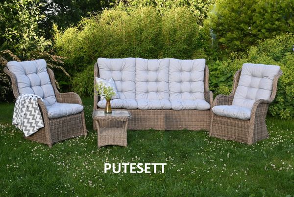 Hovedbilde Flock Høy putesett 3+1+1 - design Skygrå, 5 puter 