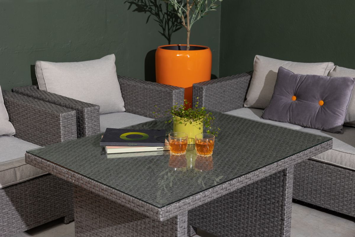 Cube sofaspisebord 110x80 cm - gråmelert 