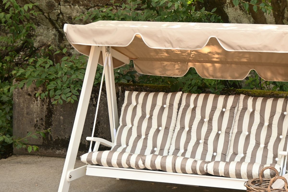 Dalom Typ hammock med tak - hvit/jutebeige tak