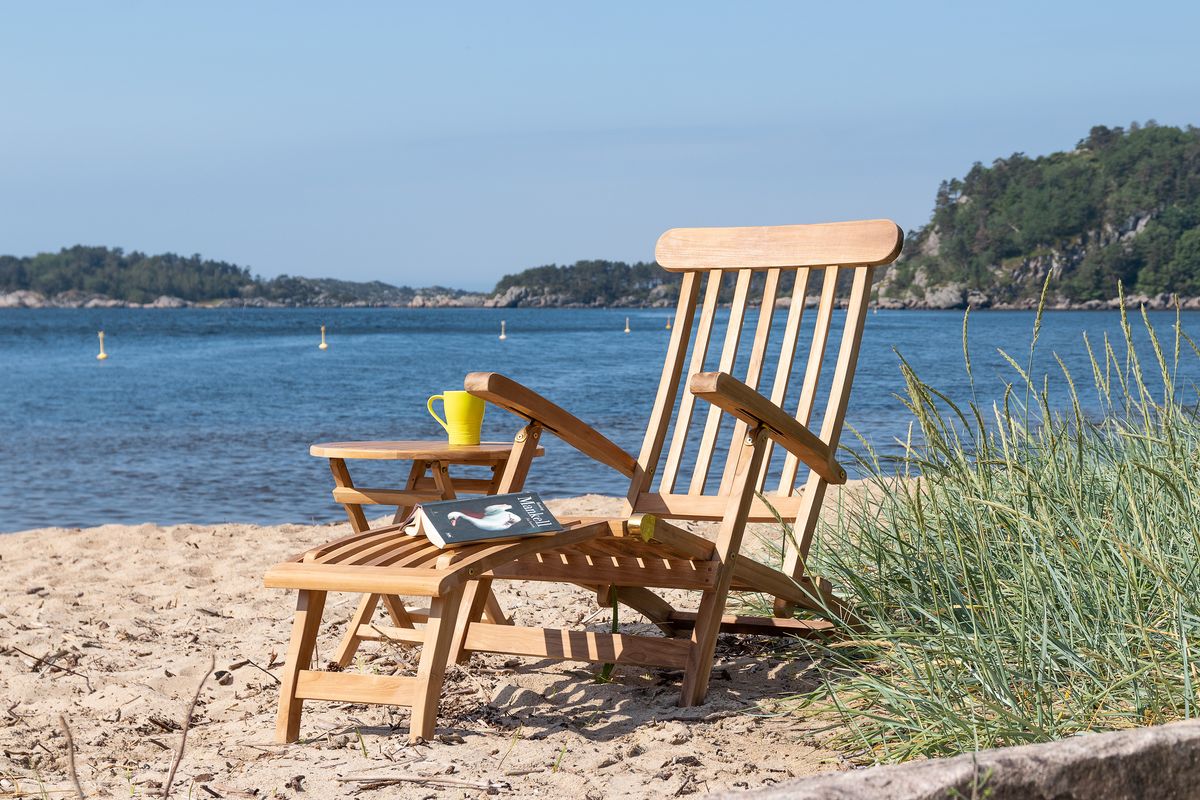 Skagen sammenleggbart sidebord Ø50 cm - teak