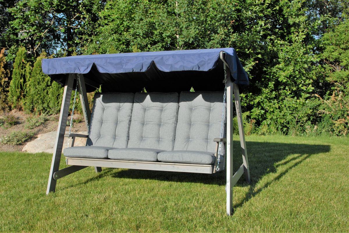 Dalom hammock med tak - grå/blått tak