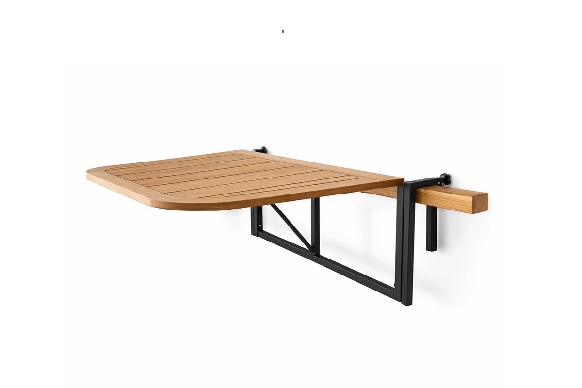 Rekke balkongbord 60x40 cm - sort/teak