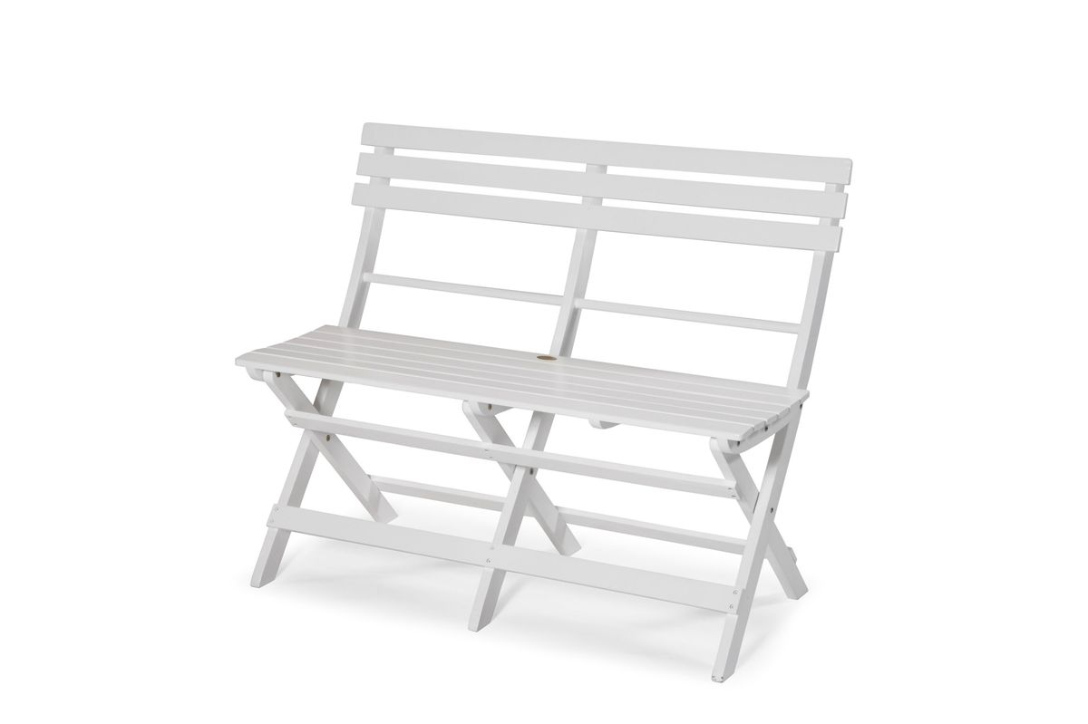 Torpet sett klappbenk+bord - hvit