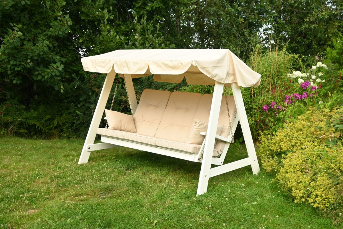 Dalom hammock med tak - hvit/beige tak