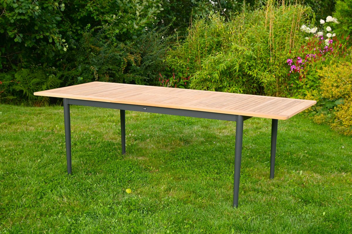Skagen sett 4 klappstoler+uttrekksbord - teak
