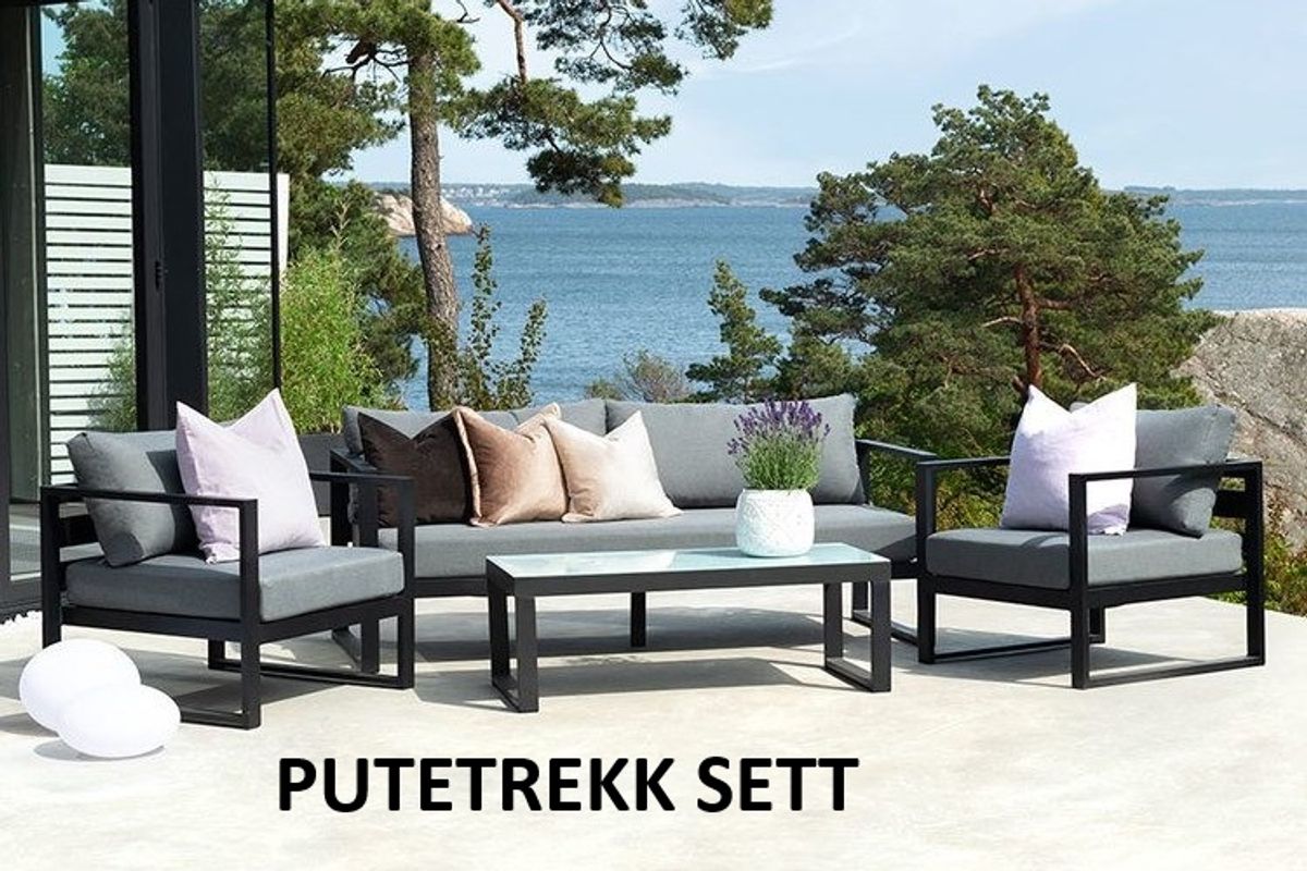 Reno putetrekk sett 3+1+1 - design Harmonigrå, 7 putetrekk