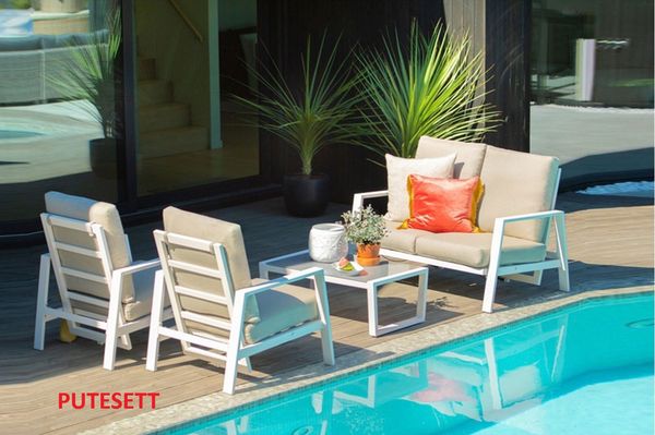 Hovedbilde Orlando 60 putesett 2+1+1 - design Lys kalkbeige, 8 puter 